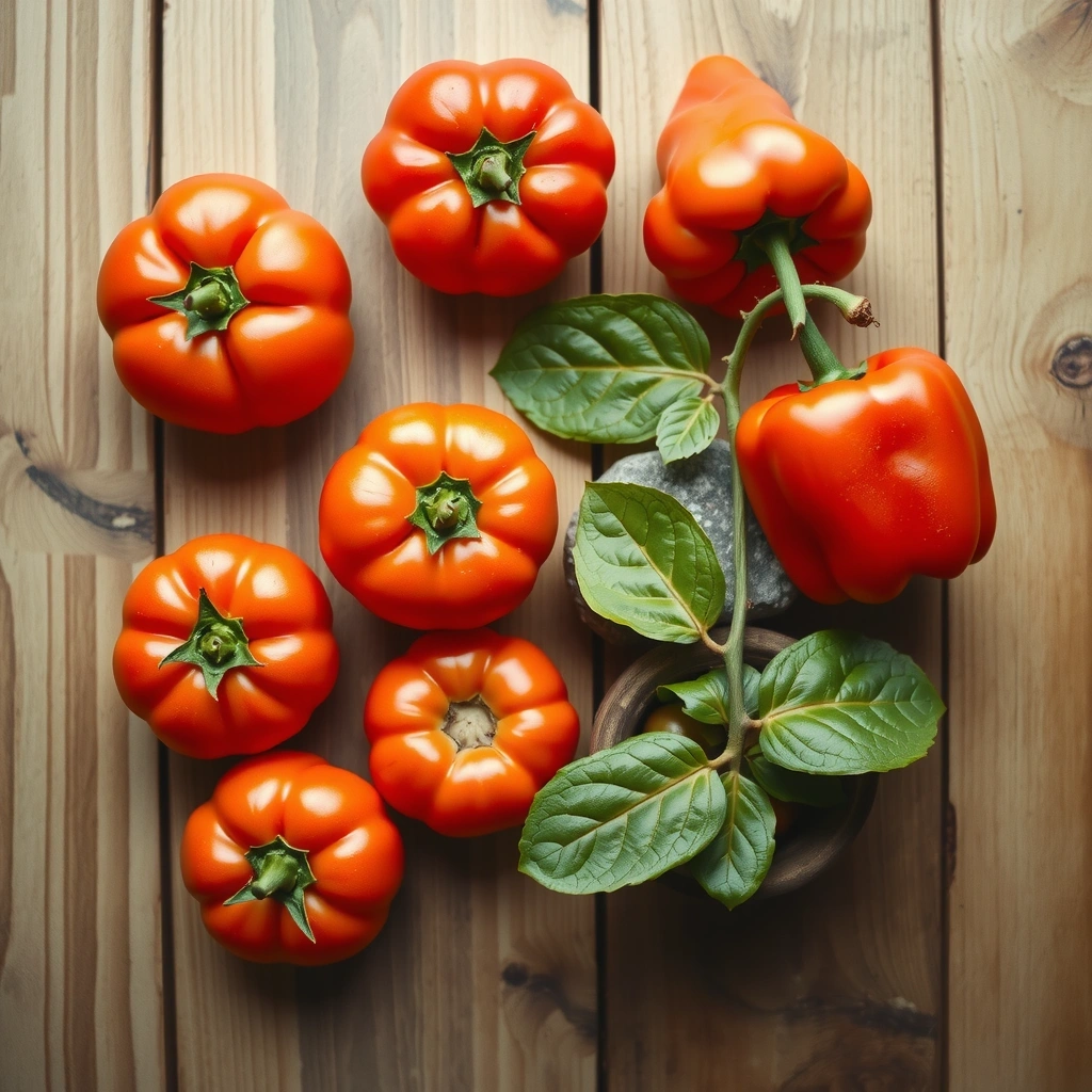 Rote Paprika und Tomaten